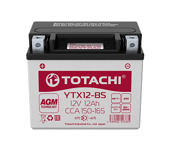 Аккумулятор TOTACHI CMF 12 а/ч YTX12-BS R AGM