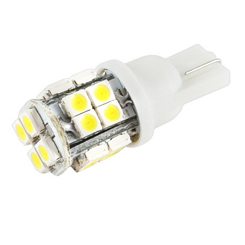 Автолампа диод T10 (W5W) 12V 20 SMD диодов 1-конт Белая SKYWAY (К-Т 2 шт) S08201110