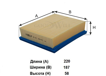 Фильтр воздушный AG 648 \1500A672\GOODWILL    MITSUBISHI Eclipse 17-  (SAK. A-58480) (VIC. A-3028)