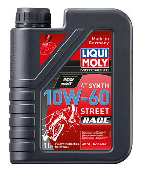 LIQUI MOLY  Синт.мот.масло д/4-т.мотоц. Racing Synth 4T  10W-60 SL;MA-2(1л) 1525