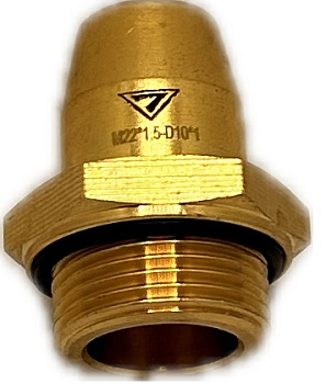 Фитинг латунный наружная M22x1,5мм D 10x1мм, (H1.M22x1,5 D10x1)
