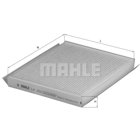 MAHLE Элемент фильтрующий салонного фильтра LA 362 Z0322 (CU 1719)