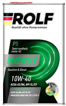 Rolf Energy 10W40 A3/B4 SL/CF 1л (металл) п/с