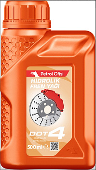 Petrol Ofisi Dot 4,FMVSS No.116 ISO 4925 SAE J 1703 Синтетическая тормозная жидкость, 0.5 л