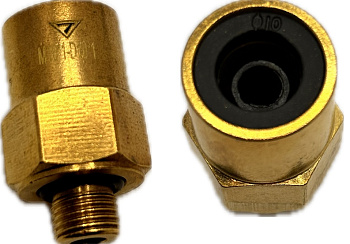 Фитинг латунный  с пласт. вставкой наружная M10x1мм D 10x1мм (ключ PULLER10), (H2.M10x1 D10x1)