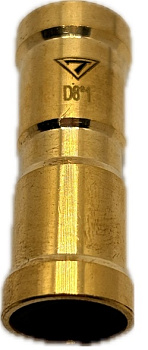Фитинг латунный  с пласт. вставкой прямой D8х1мм, (D2.D8x1)