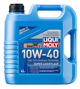 LIQUI MOLY Super Leichtlauf 10W-40 SN A3/B4 (4л) Синт-ое мот.масло  9504/1916