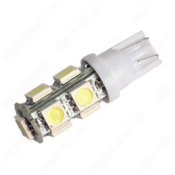 Светодиод Т10 12V 10SMD 5630SMD  , roud WHITE Star Light  ( 12/5-10SMD canbus W) (10шт) 12-657 (664)