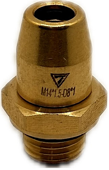Фитинг латунный наружная M14x1,5мм D 8x1мм, (H1.M14x1,5 D8x1)