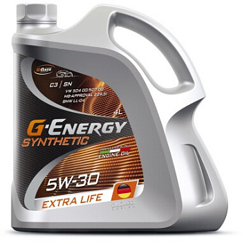 G-Energy Synthetic Extra Life 5w30 API SN, ACEA C3  4 л (масло синтетическое)