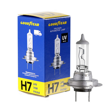 Лампа автомобильная галогенная Goodyear Н7 24V 70W PX26d GY017240