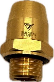 Фитинг латунный наружная M16x1,5мм D 12x1,5мм, (H1.M16x1,5 D12x1,5)