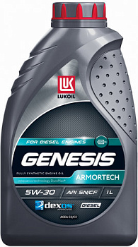 ЛУКОЙЛ Genesis Armortech DIESEL 5w30  1 л API SN/CF, ACEA C2/C3  (масло синтетическое)