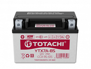 Аккумулятор TOTACHI CMF 7 а/ч YTX7A-BS R AGM