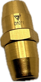 Фитинг латунный прямой D10х1мм, (D1.D10x1)