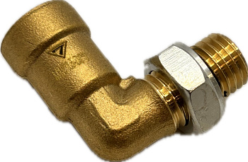 Фитинг латунный  с пласт. вставкой угловой M12x1,5мм D8x1мм (ключ PULLER08), (C2.M12x1,5 D8x1)