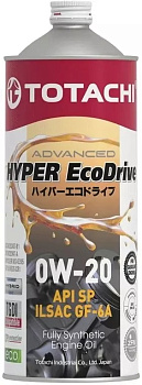 TOTACHI HYPER Ecodrive Fully Synthetic SP/RC/GF-6A 0w20   1 л (масло синтетическое)