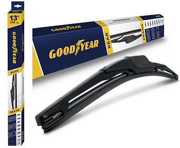 Щетка стеклоочистителя каркасная ЗАДНЯЯ GOODYEAR REAR FRAME 13"/33 см, 9 переходников GY000373