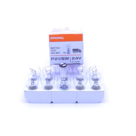 7537 ЛАМПА P21/5W 24V BAY15d OSRAM (10 шт)
