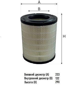 Фильтр воздушный AG 1140 \1109170LE010\GOODWILL   КамАЗ Компас 9,12; JAC  (JS. A579J) (SAK. A-6020M)
