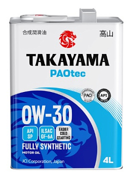 Takayama PAOtec 0W30 GF-6A SP 4л (металл) синт