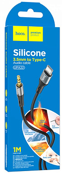 Аудиокабель AUX - адаптер Type-C (подключение к автомагнитоле) 3,5 jack, черный HOCO UPA22 9497