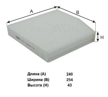 Фильтр салона AG 742 CF \A2468300018\GOODWILL   MERCEDES A III W176 ,B , C (11-)  (MANN. CU26007)