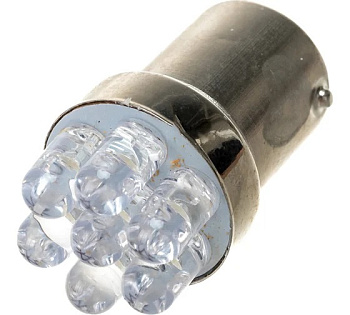 Автолампа диод s25(P21W) 12V 9LED 1 конт.SKYWAY белая  К-Т 2ШТ S08201195