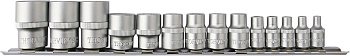Набор головок торцевых 1/4", 3/8", 1/2"DR на держателе, внешний TORX®, E4-E24, 14 предме S1S1314SM